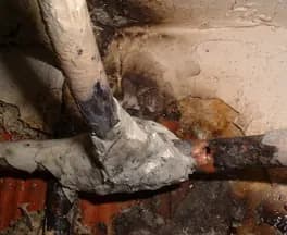 Water damage on the pipe Water damage on the pipe